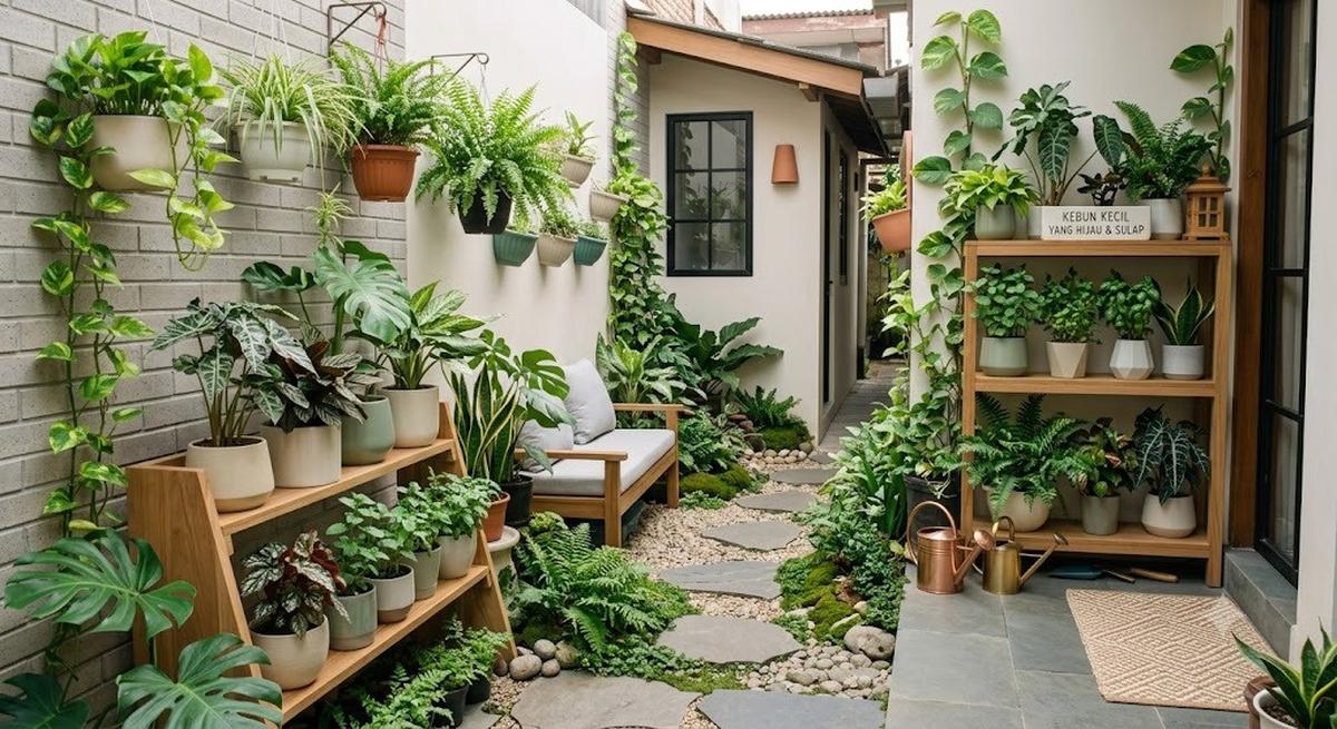 Sulap Area Samping Rumah Menjadi Jalur Hijau yang Sejuk (AI Generated)