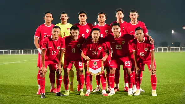 <p>Starting XI Timnas Indonesia U-23 saat menghadapi Arab Saudi dalam laga uji coba jelang Piala Asia U-23 2024 di Stadioon The Seven, Dubai, Emirat Arab, Sabtu (6/4/2024) dini hari WIB. (Bola.com/Dok. PSSI)</p>