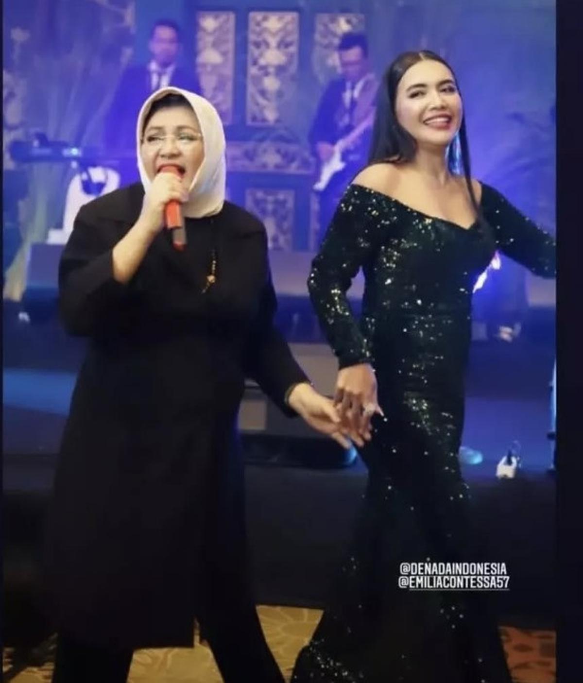Potret Kebersamaan Denada dengan Emilia Contessa yang Kini Tinggal Kenangan, Saling Dukung di Dunia Musik
