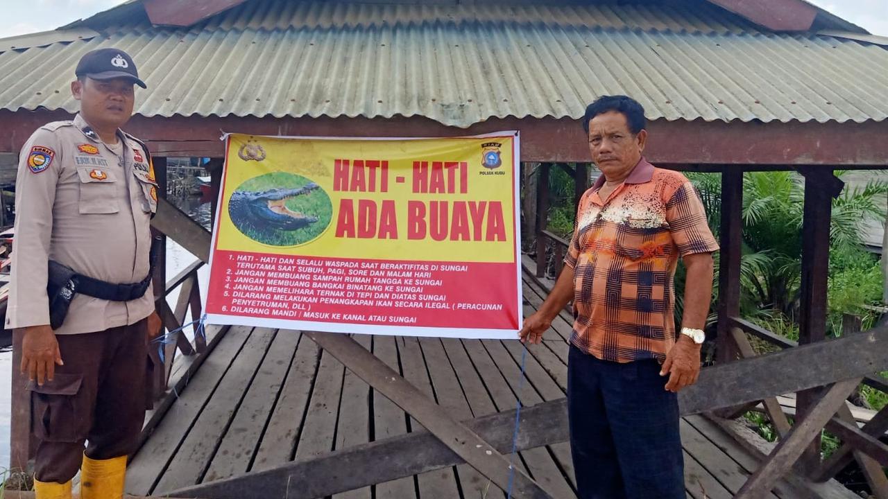Polisi Sosialisasi Pilkada Damai di Lokasi Sarang Buaya Rokan Hilir
