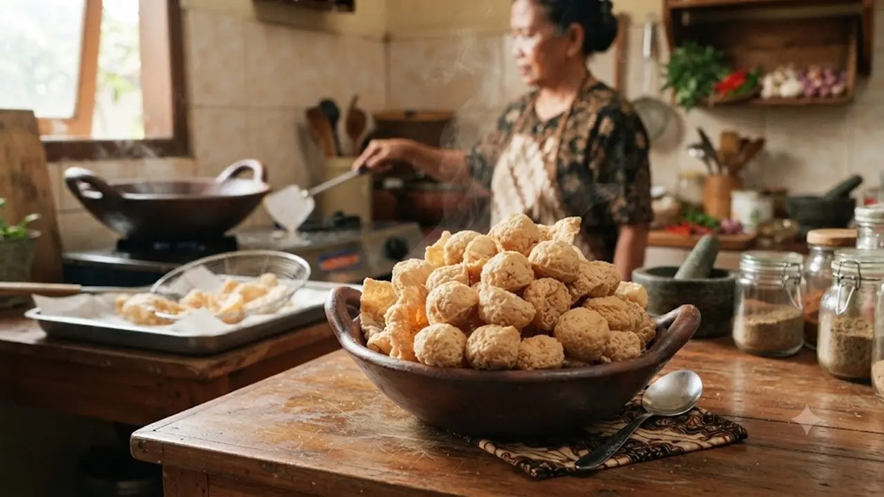 Membuat Kerupuk Kulit Tahu