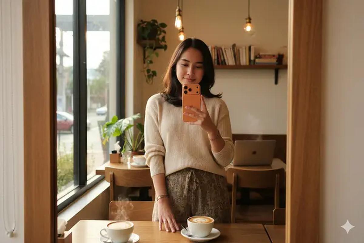 Kumpulan Prompt Gemini AI Mirror Selfie Pakai iPhone 17/Gemini AI