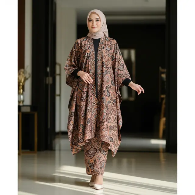 Model Outer Batik Sutra Syar’i