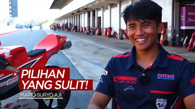 Berita video pembalap Indonesia dari Astra Honda Racing Team, Mario Suryo Aji, diberikan salah satu pertanyaan dengan jawaban yang sulit, sekali menang di seri MotoGP atau juara dunia Moto3?