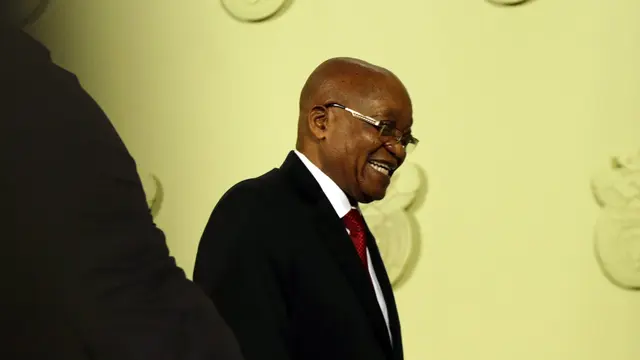 Presiden Afrika Selatan, Jacob Zuma, mengundurkan diri di tengah tekanan dari Partai ANC. (AP Photo/Themba Hadebe)
