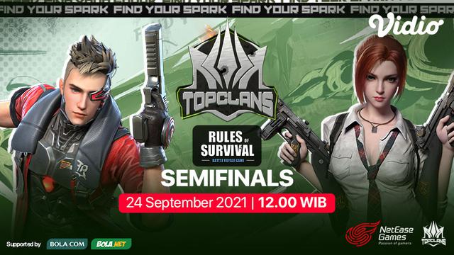 Link Live Streaming Top Clans 2021 Rules of Survival  Babak FInal di Vidio Pekan Ini