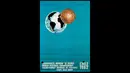 Poster Piala Dunia ke-7 tahun 1962 yang diselenggarakan di Cile. Gambar bola bersanding dengan bola dunia. Brazil keluar sebagai juara (Istimewa).