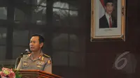 Mantan Kapolri Jenderal Pol. Sutarman berpesan kepada Plt. Kapolri Komjen Pol. Badrodin Haiti untuk segera berkonsolidasi agar polemik Polri tidak berkepanjangan, Jakarta, Rabu (21/1/2015). (Liputan6.com/Miftahul Hayat)