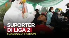 Berita video suasana suporter yang hadir langsung untuk laga babak 8 besar Liga 2, Rans Cilegon FC melawan Persis Solo, di Stadion Pakansari, Rabu (15/12/2021).