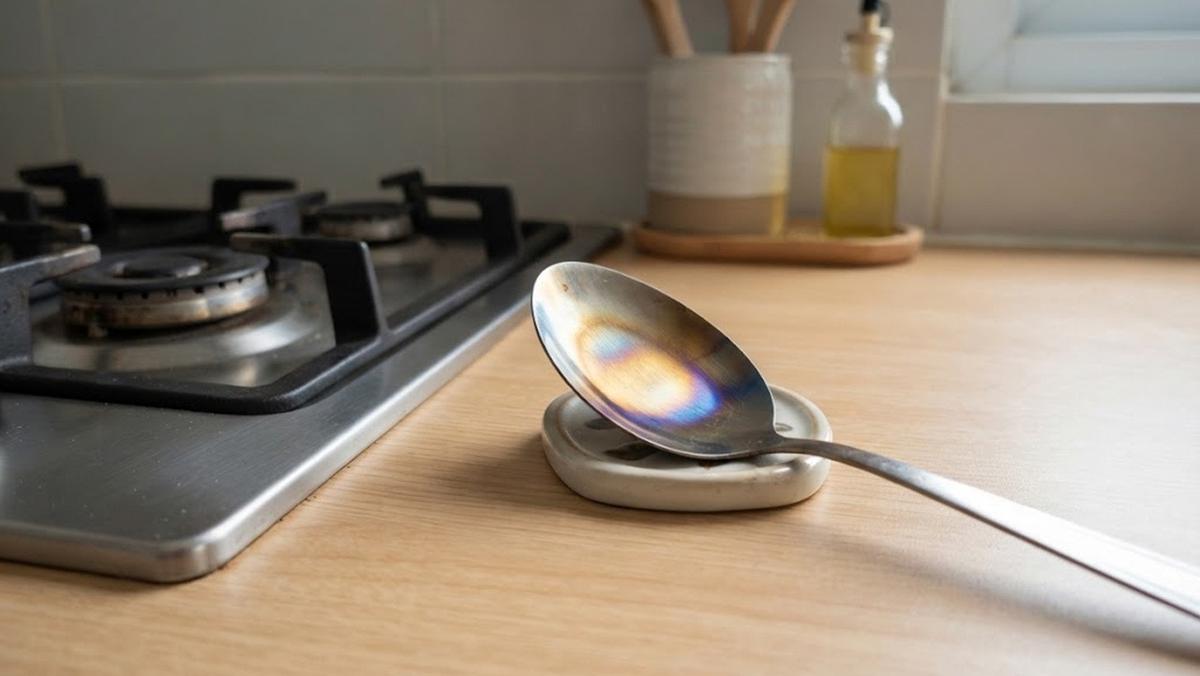 Penyebab Sendok Stainless Steel Kadang Memiliki Bercak Pelangi