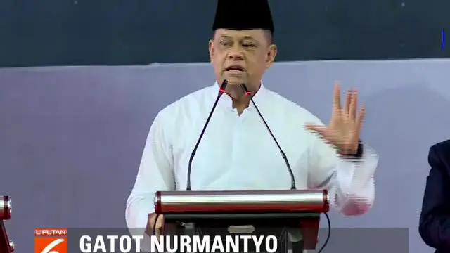 Mantan Panglima TNI Gatot dan Dahlan Iskan Hadiri Pidato Kebangsaan Prabowo di Surabaya