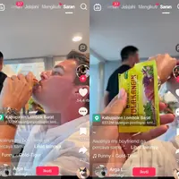Aksi viral bule minum Tolak Angin. (c)&nbsp;@mgalizai/TikTok