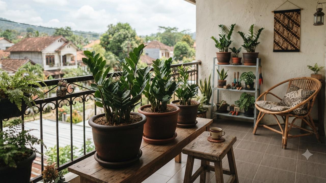 Tanaman yang Cocok Ditanam di Pot Tanpa Lubang sebagai Solusi untuk Balkon Minimalis Model ZZ Plant