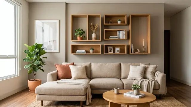 Model Rak Tipis untuk Dinding Belakang Sofa