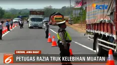 Dari razia yang dilakukan hingga saat ini lebih dari 40 truk telah dilakukan pemeriksaan dan 75 persen diantaranya melanggar beban dan kelayakan.