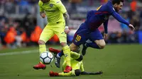 Barcelona bermain dengan skor 0-0 ketika menjamu Getafe dalam pertandingan pekan ke-23 La Liga, di Stadion Camp Nou, Minggu (11/2/2018). (AP Photo/Manu Fernandez)