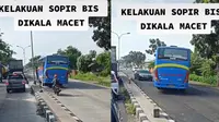 Bus ngebong saat macet parah (TikTok/@iyanababil)