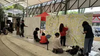 Rumah Aspirasi Relawan Ganjar Pranowo Pilpres 2024 (RARGPP) menggelar kompetisi mural yang bekerja sama dengan Komunitas Plural (Panggung Lukis Moral). (Foto:Liputan6/ Nanda Perdana Putra)
