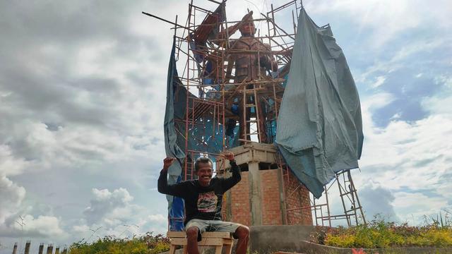 Tak Lagi Tembem, Ini Wajah Baru Patung Bung Karno di Banyuasin Karya Seniman Jateng