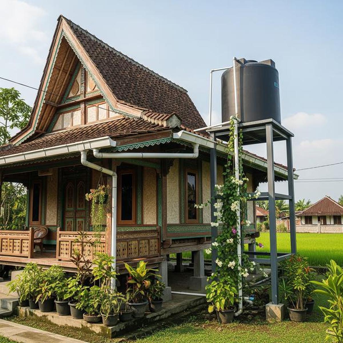 7 Model Rumah di Desa dengan Sistem Air Gravitasi Tanpa Pompa