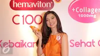 Aktris dan Model Raline Shah menjadi Brand Ambassador Hemaviton C 1000 + Collagen, Jakarta, Kamis (7/4). Raline menyebur rahasia cantiknya yaitu rajin mengonsumsi vitamin C (Liputan6.com/Angga Yuniar)