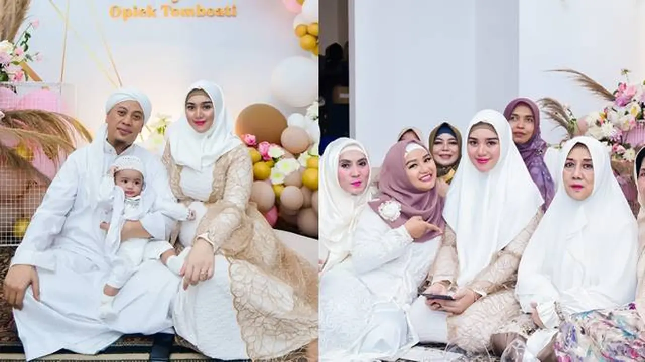 7 Momen Opick dan Bebi Silvana Gelar Tasyakuran 4 Bulanan Ini Penampilannya Curi Perhatian