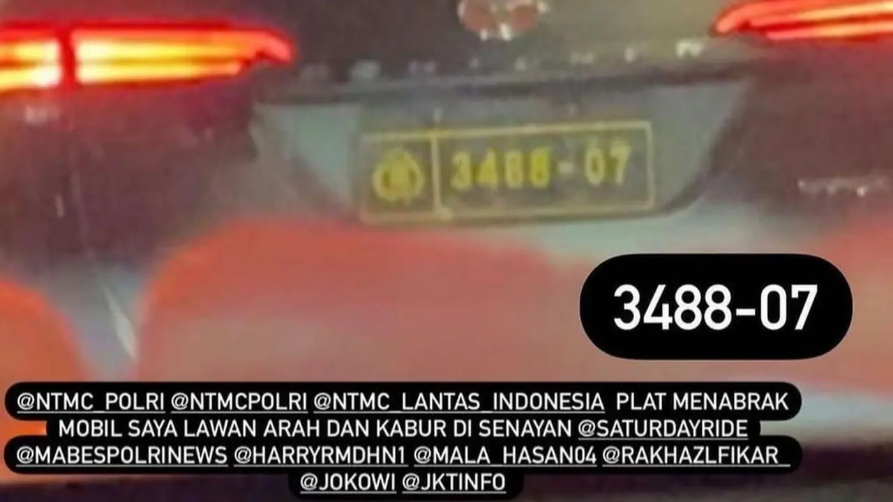 Viral mobil pelat dinas Polri lawan arah dan tabrak pengendara lain di Jaksel
