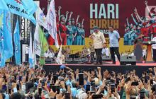 FOTO: Bersejarah! Prabowo Jadi Presiden RI Kedua yang Hadiri Hari Buruh