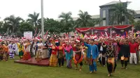 Warga binaan memecahkan rekor Muri menyambut HUT ke-71 RI (Liputan6.com/ Nanda Perdana Putra))