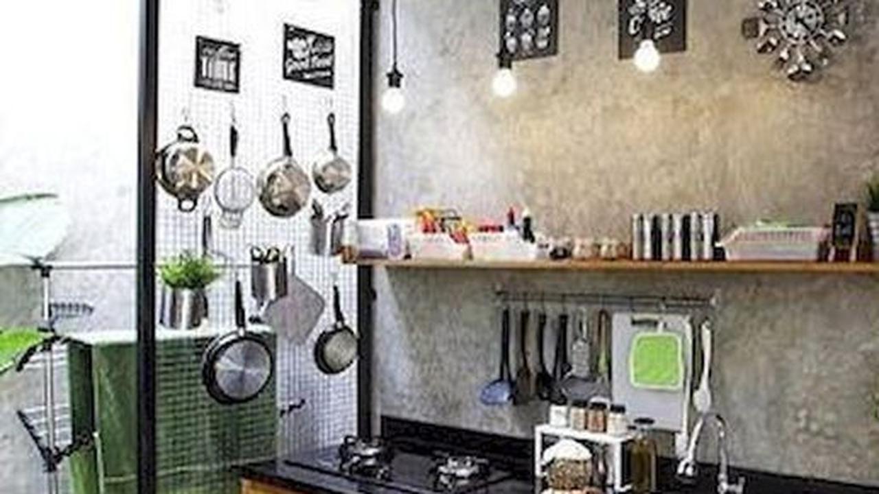 Dapur Letter L Minimalis Gaya Industrial