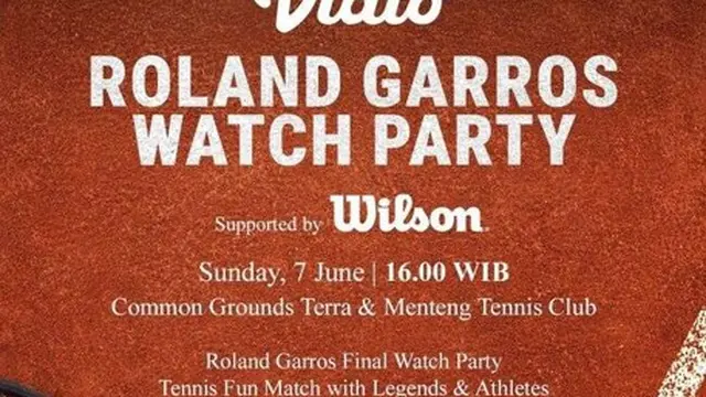 Tren Tenis Kian Meningkat, Vidio Gelar Roland Garros Final Watch Party Perdana