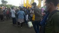 Sebanyak&nbsp;10.750 ribu pemudik asal Jawa Tengah, mengikuti program mudik gratis Bejo Jahe Meran bersama Pemprov Jateng yang diberangkatkan dari TMII, Jakarta Timur, Senin (17/4/2023).