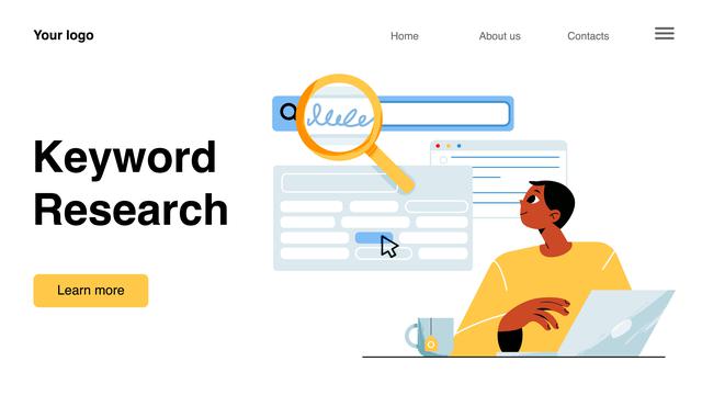 Ilustrasi pencarian kata kunci, keywords