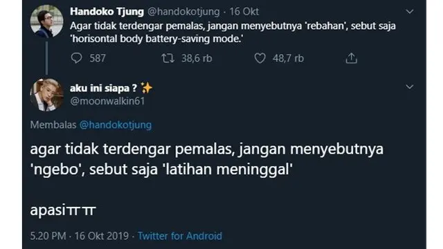6 Nama Lain Rebahan Ala Netizen Ini Bikin Tepuk Jidat