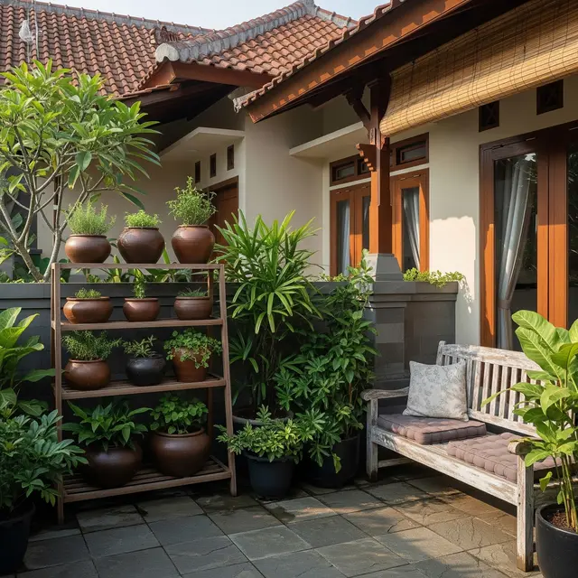 9 Desain Teras Rumah Kecil Jadi Taman Santai dengan Pot Tanah Liat, Jadi Oase Asri