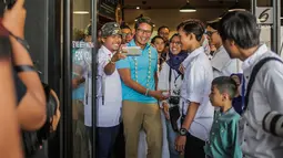 Sandiaga Uno saat menghadiri acara diskusi milenial di kawasan Jakarta, Minggu (14/7/2019). Diskusi bertema ‘Sikap Milenial Pasca Pilpres 2019 & Peran Serta Milenial dalam Menciptakan Lapangan Kerja dan Industri Kreatif’. (Liputan6.com/Faizal Fanani)