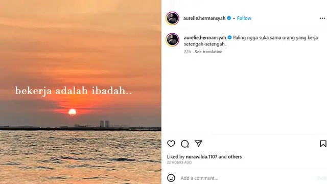 Postingan di Instagram Aurel Hermansyah