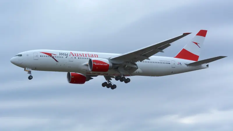 Ilustrasi Austrian Airlines Boeing 777-200. (Wikimedia Commons)