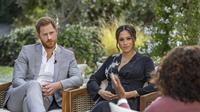 Pangeran Harry dan Meghan Markle dalam Wawancara Oprah. (Joe Pugliese/Harpo Productions via AP, File)