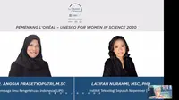 Dua perempuan peneliti pemenang L'oreal - UNESCO for Women in Science 2020. (Liputan6.com/Dinny Mutiah)