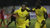 Renan Silva layak didaulat sebagai pemain terbaik dalam laga Bhayangkara FC melawan Persija Jakarta setelah mencetak satu gol dan satu assist. (Bola.com/Yoppy Renato)