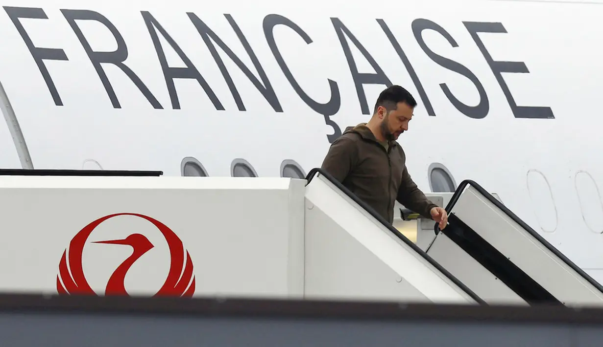 Setibanya di Hiroshima, Zelenskyy diperkirakan akan melakukan serangkaian pertemuan bilateral dengan para perwakilan negara, sebelum nantinya akan menghadiri KTT G7. (Kyodo News via AP)