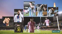 Kolase - Ekspresi Murung Lionel Messi (Bola.com/Adreanus Titus)
