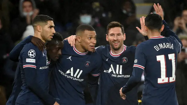 Foto: 4 Gol Messi - Mbappe ke Gawang Club Brugge Catat Rekor Individu Sekaligus Pastikan Posisi Runner-up di Grup A Liga Champions 2021/2022