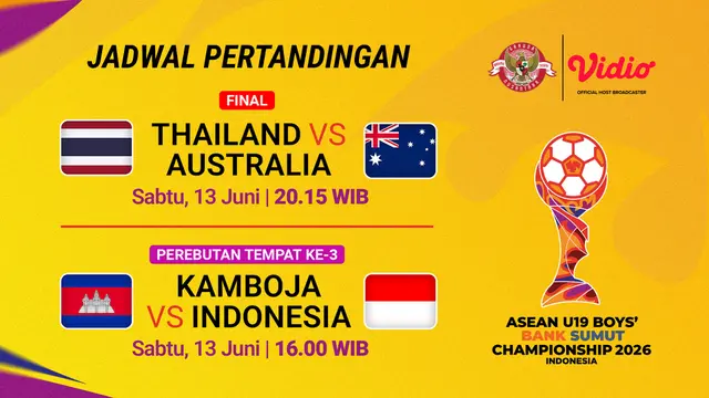 Jadwal ASEAN U19 Boys Championship 2026 - Final & 3rd Place