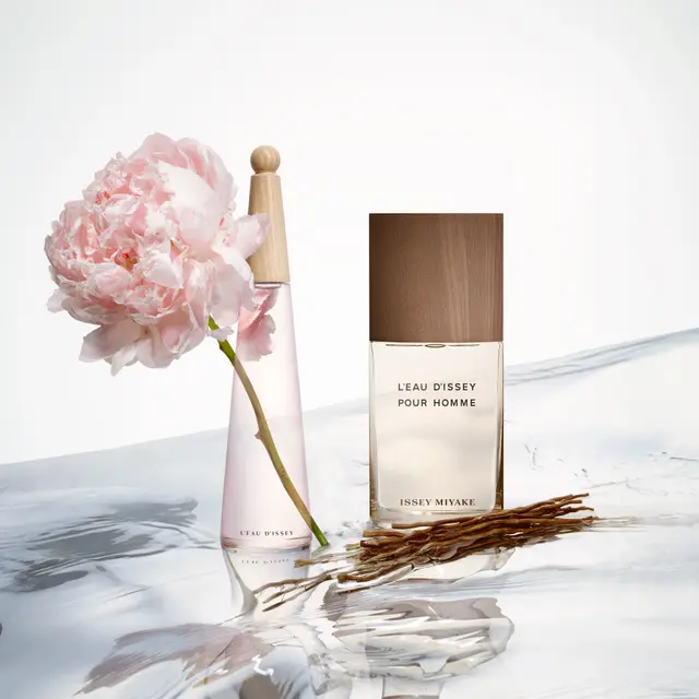 L'Eau d'Issey Pivoine dan L'Eau d'Issey Pour Homme Vétiver by Issey Miyake