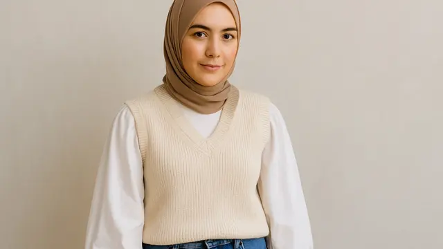 Inspirasi Vest Outfits Hijab