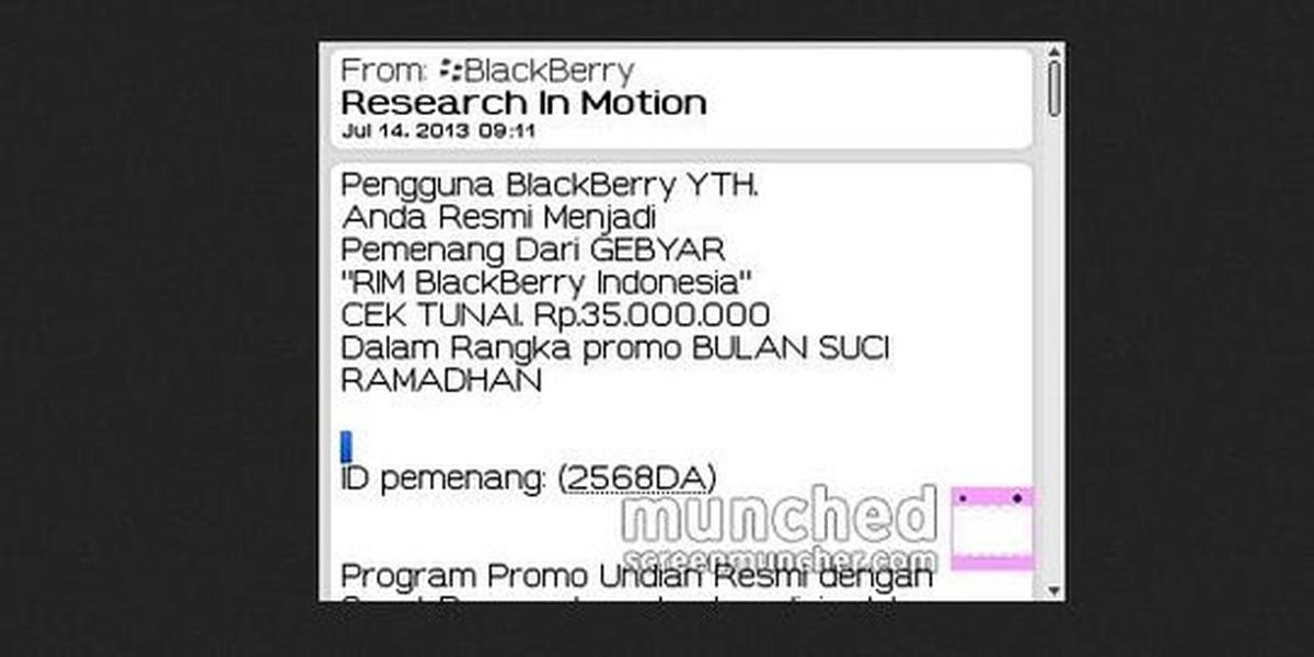 SMS undian berhadiah