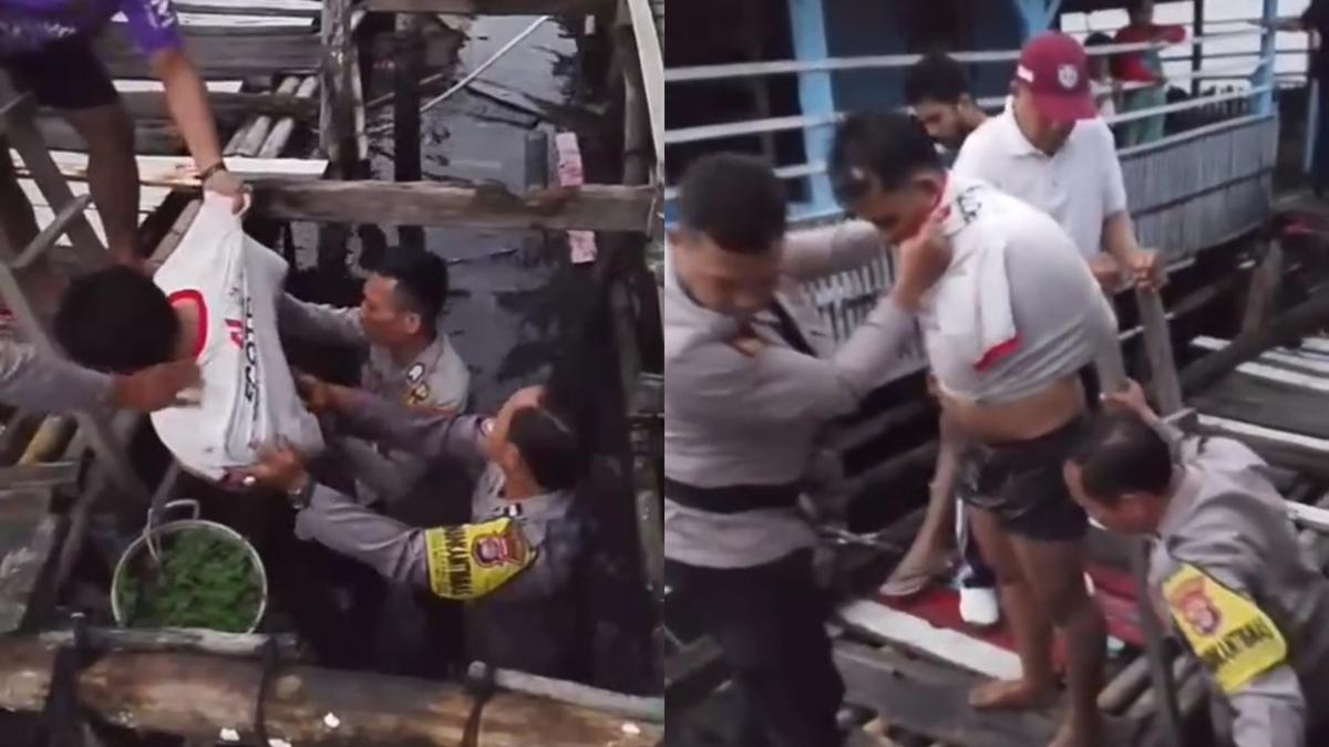 Aksi Heroik Polisi Kejar Maling hingga Terjung ke Laut