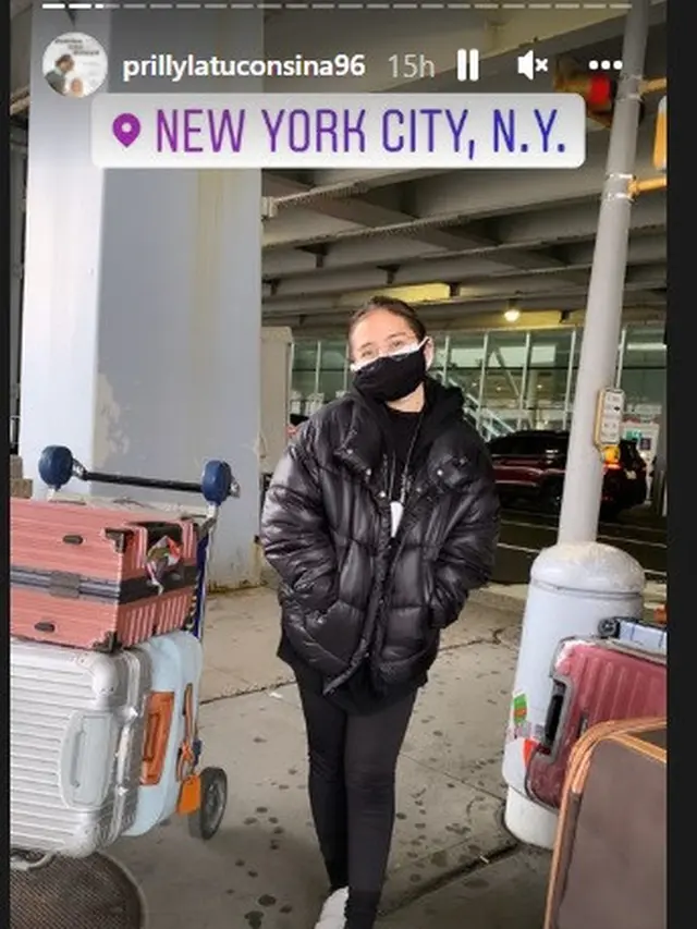 Prilly Latuconsina liburan tahun baru 2022 di New York City (Foto: Instagram/prillylatuconsina96)